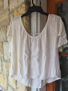 EUC Free People Prince De Leon Linen Peasant Blouse
